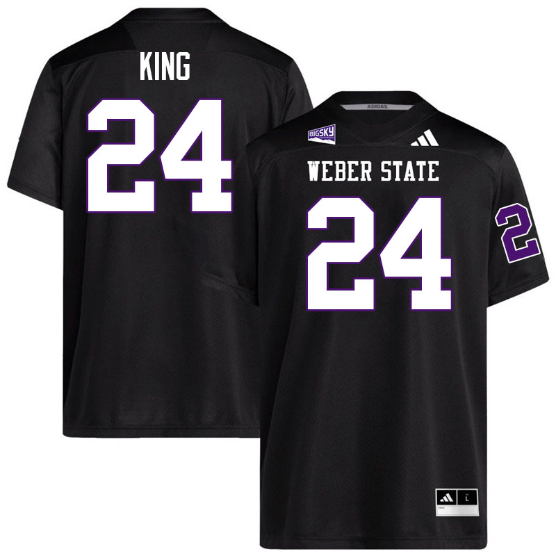 Weber State Wildcats #24 Angel King College Football Jerseys,Uniforms Stitched-Black